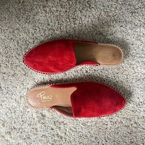 Pinaz Red Espadrille Mules